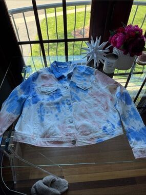 Adyson Parker Blue & Pink Tie-Dye Denim Jacket - Women